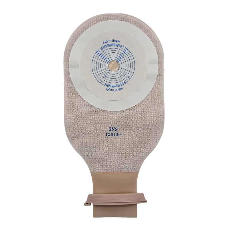 SNS12B10F Калоприймач однокомпонентний, відкритий, непрозорий, з фільтром, з додатковим пластирем по периметру пластини, отвір для вирізання 19-64мм